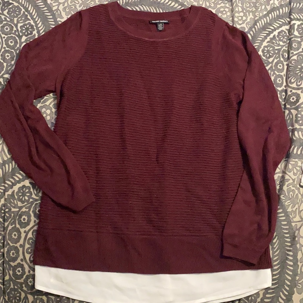 Long sleeve Sweater with Faux undershirt.